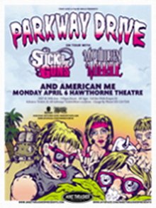 Image 0 of PARKWAY DRIVE 2009 Gig POSTER Portland Oregon Concert 