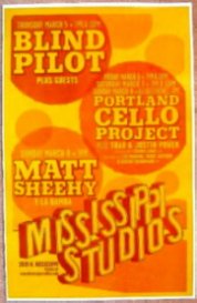 Image 0 of BLIND PILOT Gig POSTER Portland Oregon March 2009 Concert 