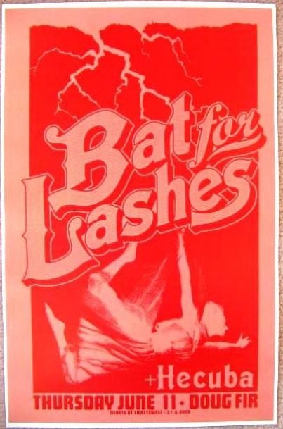 Image 0 of BAT FOR LASHES Gig POSTER June 2009 Natasha Khan Portland Oregon Concert