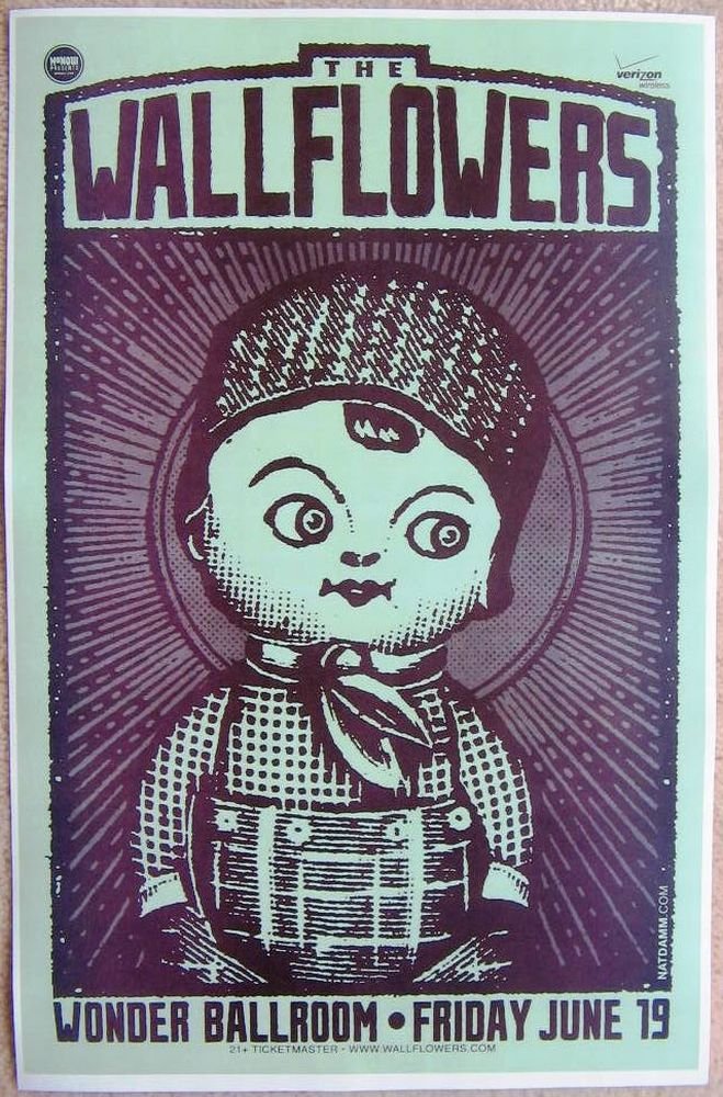 Image 0 of Wallflowers THE WALLFLOWERS 2009 Gig POSTER Jakob Dylan Portland Oregon Concert