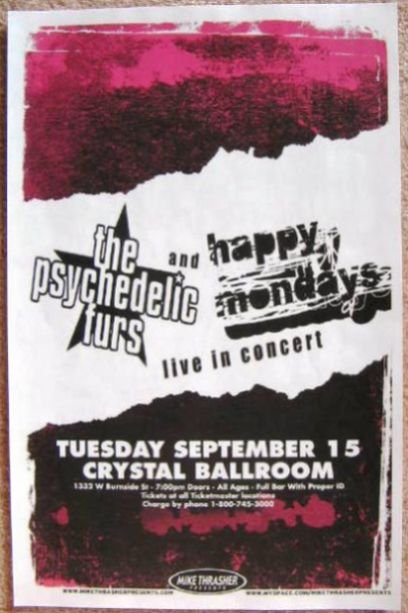 Image 0 of PSYCHEDELIC FURS 2009 Gig POSTER Portland Oregon Concert