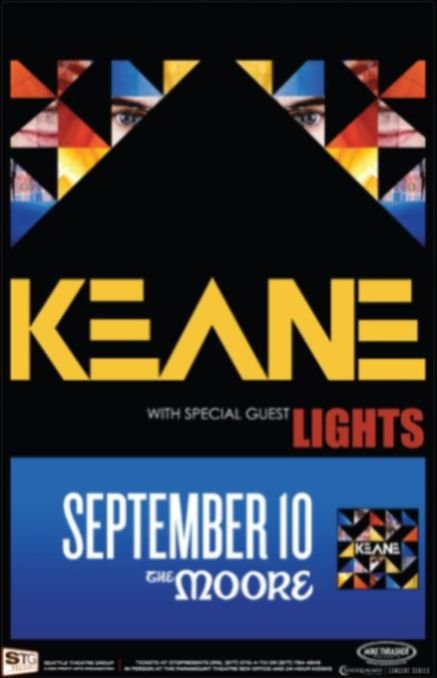 Image 0 of KEANE 2009 Gig POSTER Seattle Washington Concert