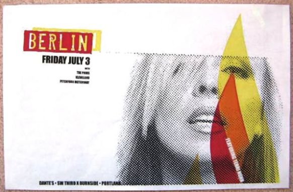 Image 0 of BERLIN TERRI NUNN 2009 Gig POSTER Portland Oregon Concert 