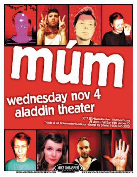Image 0 of MUM Iceland Sing Along to Songs Portland Oregon 2009 Gig Concert POSTER