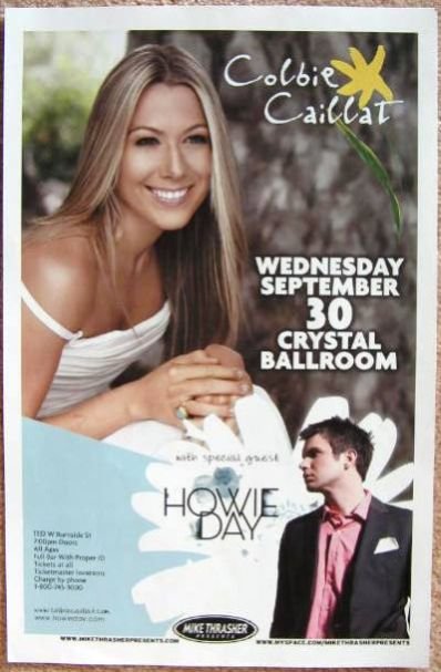 Image 0 of Caillat COLBIE CAILLAT / HOWIE DAY 2009 Gig POSTER Portland Oregon Concert