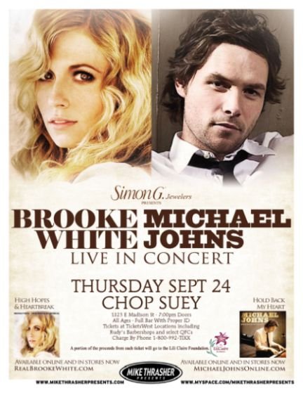 Image 0 of White BROOKE WHITE / MICHAEL JOHNS American Idol Seattle 2009 Gig Concert POSTER