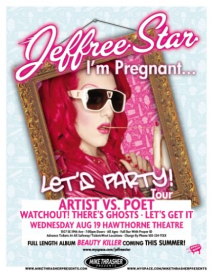 Image 0 of Star JEFFREE STAR Portland Oregon 2009 Gig Concert POSTER