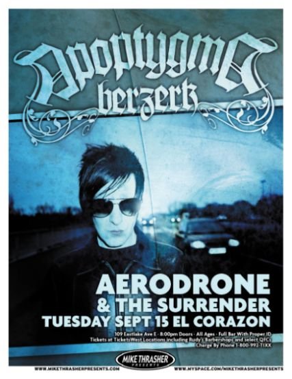 Image 0 of APOPTYGMA BERSERK (from Norway ) Seattle Washington 2009 Gig Concert POSTER