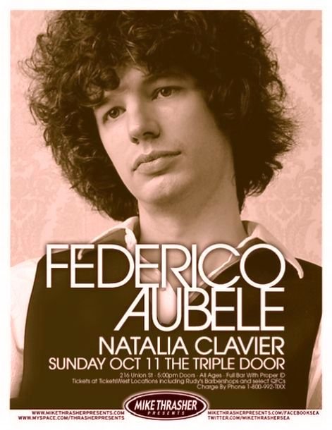 Image 0 of Aubele FEDERICO AUBELE 2009 Gig POSTER Seattle Concert Washington