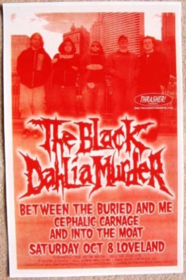 Image 0 of BLACK DAHLIA MURDER 2005 Gig POSTER Portland Oregon Concert