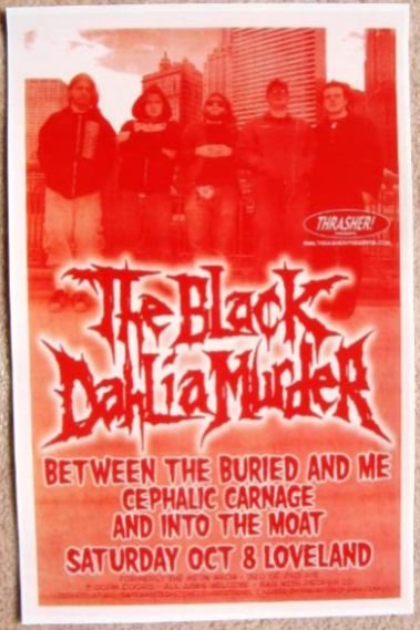 Image 0 of BLACK DAHLIA MURDER 2005 Gig POSTER Portland Oregon Concert