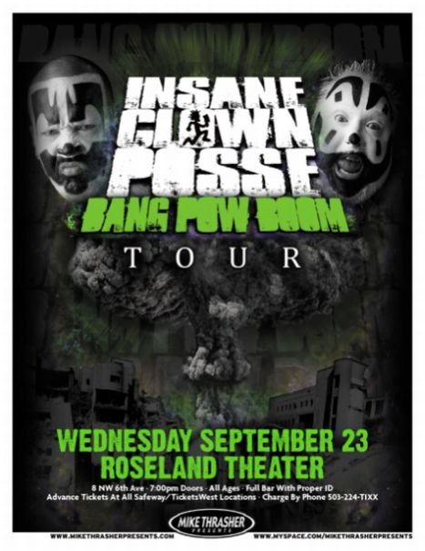 Image 0 of INSANE CLOWN POSSE ICP 2009 Gig POSTER Portland Oregon Concert