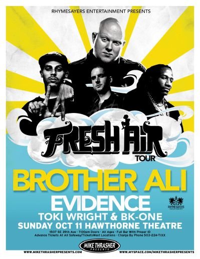 Image 0 of BROTHER ALI Portland Oregon 2009 Gig Concert POSTER