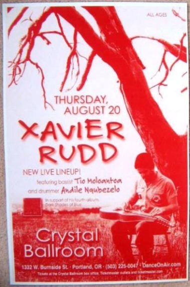 Image 0 of Rudd XAVIER RUDD 2009 Gig POSTER Portland Oregon Concert