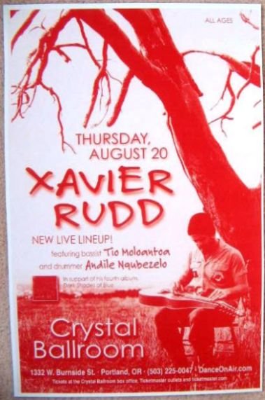 Image 0 of Rudd XAVIER RUDD 2009 Gig POSTER Portland Oregon Concert