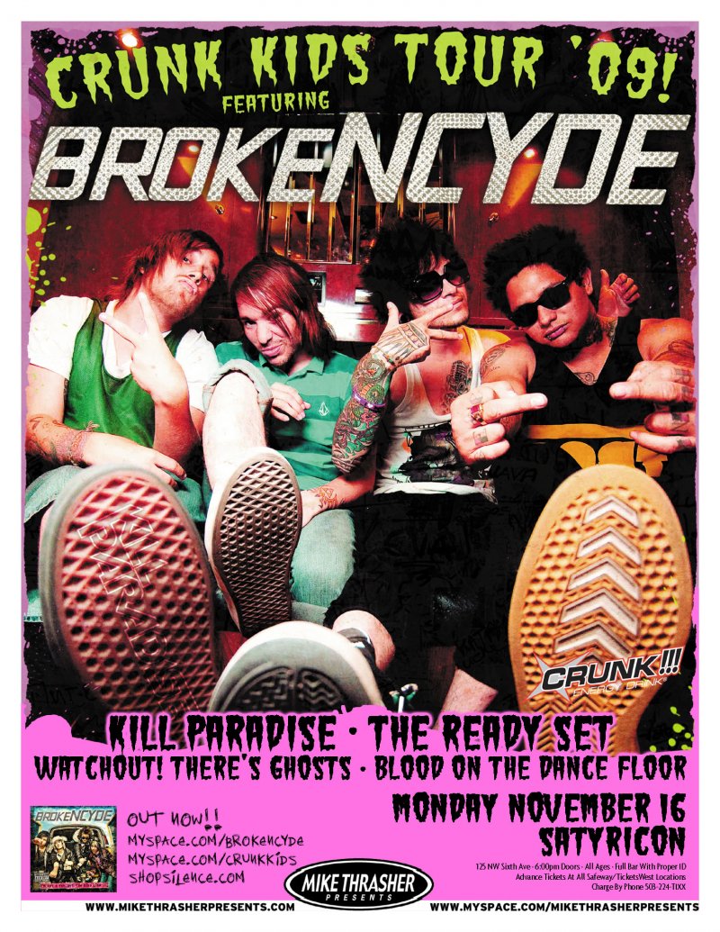 Image 0 of BROKENCYDE Portland Oregon 2009 Gig Concert POSTER