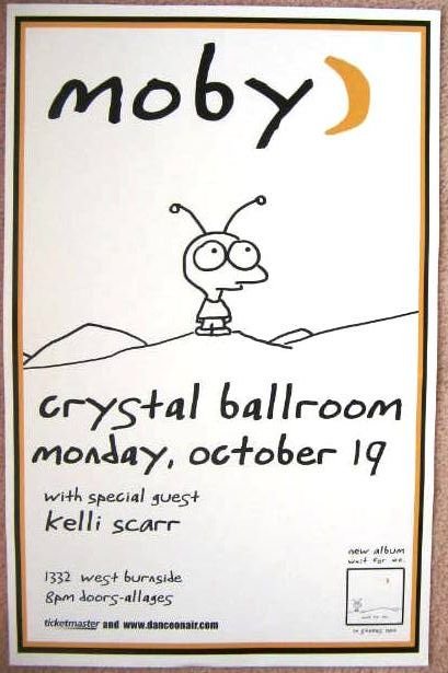 Image 0 of MOBY 2009 Gig POSTER Portland Oregon Concert