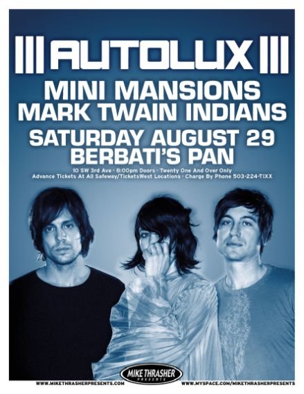 Image 0 of AUTOLUX 2009 Gig POSTER Portland Oregon Concert 