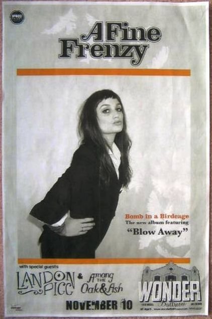 A FINE FRENZY 2009 Gig POSTER Portland Oregon  Alison Sudol Concert 