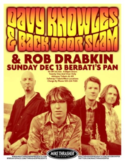 Image 0 of BACK DOOR SLAM & DAVY KNOWLES 2009 Gig POSTER Portland Oregon Concert