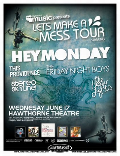 Image 0 of HEY MONDAY 2009 Gig POSTER Portland Oregon Concert