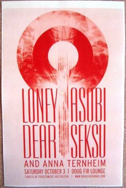 Image 0 of LONEY DEAR and ASOBI SEKSU Portland Oregon 2009 Gig Concert POSTER