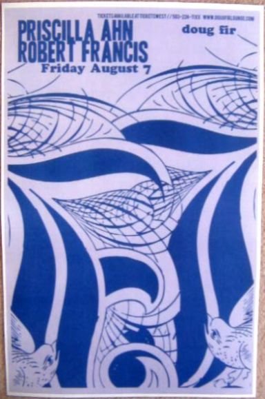 Ahn PRISCILLA AHN 2009 Gig POSTER Portland Oregon Concert