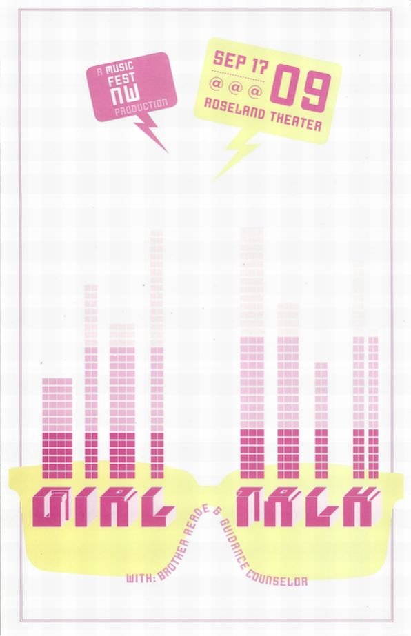 Image 0 of GIRL TALK Gig POSTER Portland Oregon 09 MFNW Musicfest NW Concert (vers. 2 of 2)