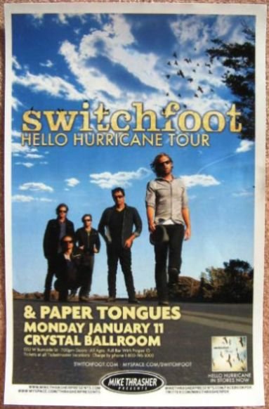 Image 0 of SWITCHFOOT Portland Oregon 2010 Gig Concert POSTER