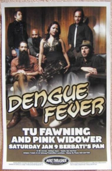 Image 0 of DENGUE FEVER 2010 Gig POSTER Portland Oregon Concert 