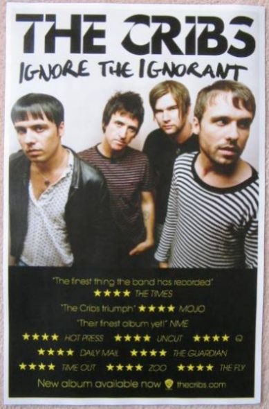 Image 0 of Cribs THE CRIBS Johnny Marr POSTER Ignore The Ignorant Album 2-Sided