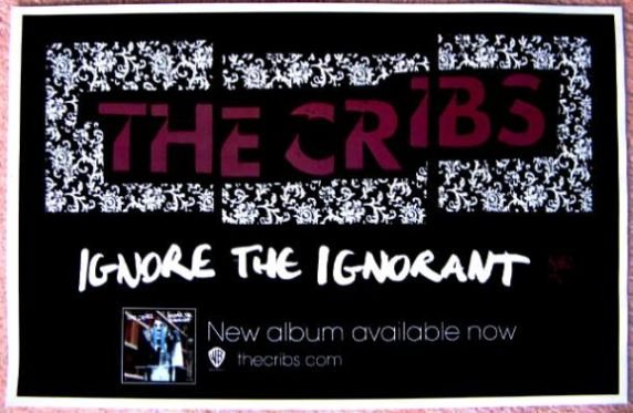 Image 1 of Cribs THE CRIBS Johnny Marr POSTER Ignore The Ignorant Album 2-Sided