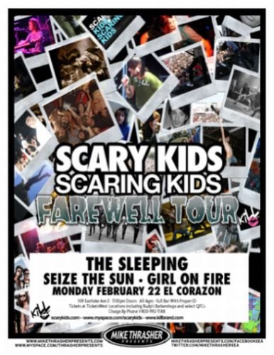 Image 0 of SCARY KIDS SCARING KIDS Farewell Tour POSTER 2010 Seattle Washington Gig Concert