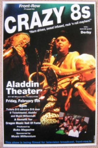 Image 0 of CRAZY 8s Portland Oregon 2010 Gig Concert POSTER