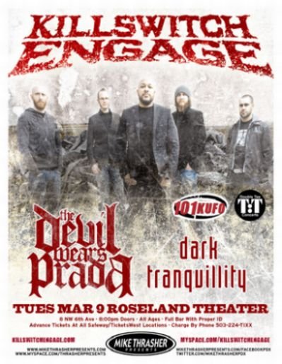 Image 0 of KILLSWITCH ENGAGE 2010 Gig POSTER Portland Oregon Concert 