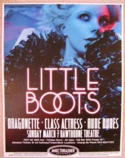 Image 0 of LITTLE BOOTS 2010 Gig POSTER Hands Portland Oregon Concert  