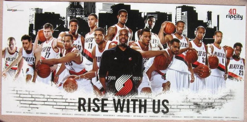 Image 0 of Portland Trailblazers 2009-10 Blazers Game Handout TEAM POSTER Brandon Roy Oden