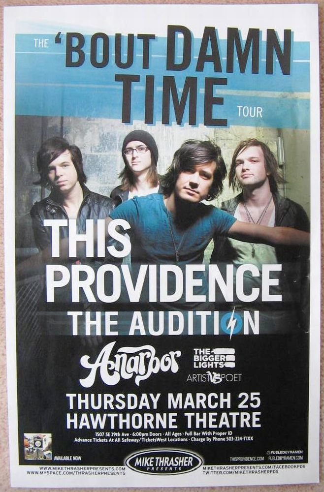Image 0 of THIS PROVIDENCE 2010 Gig POSTER Portland Oregon Concert 