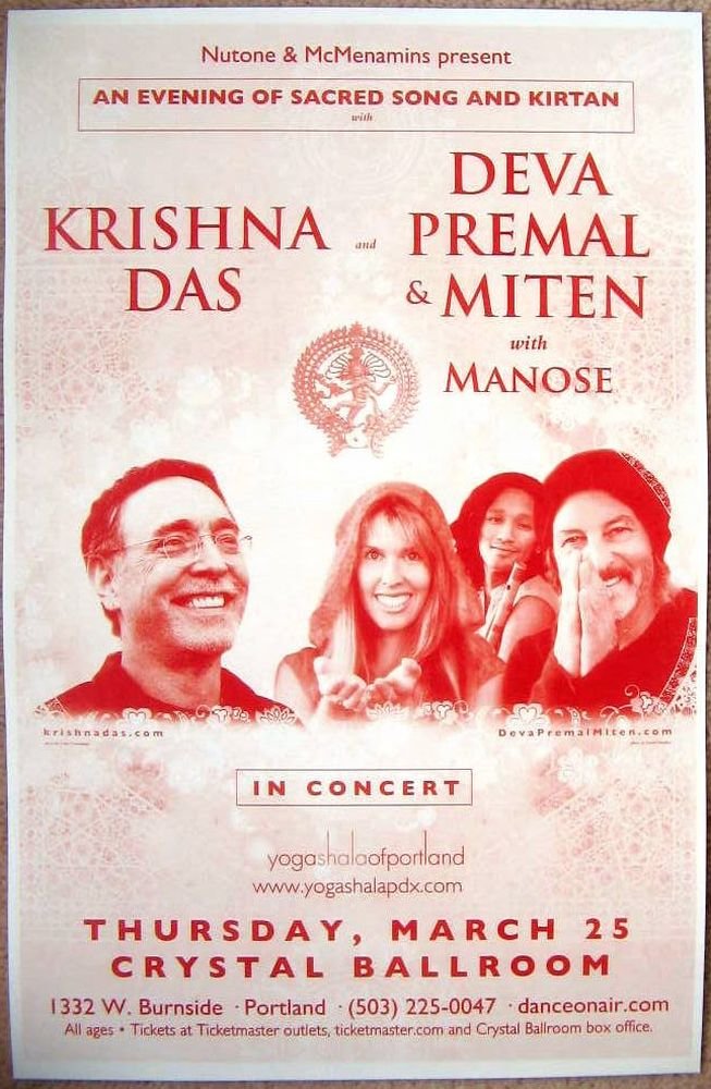 Image 0 of Das KRISHNA DAS / DEVA PREMAL & MITEN / MANOSE Oregon 2010 Gig Concert POSTER