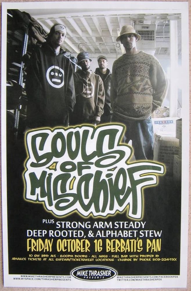 Image 0 of SOULS OF MISCHIEF Portland Oregon Oct. 2009 Gig Concert POSTER