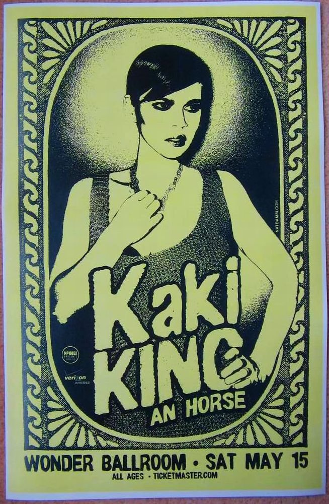Image 0 of King KAKI KING 2010 Gig POSTER Portland Oregon Concert