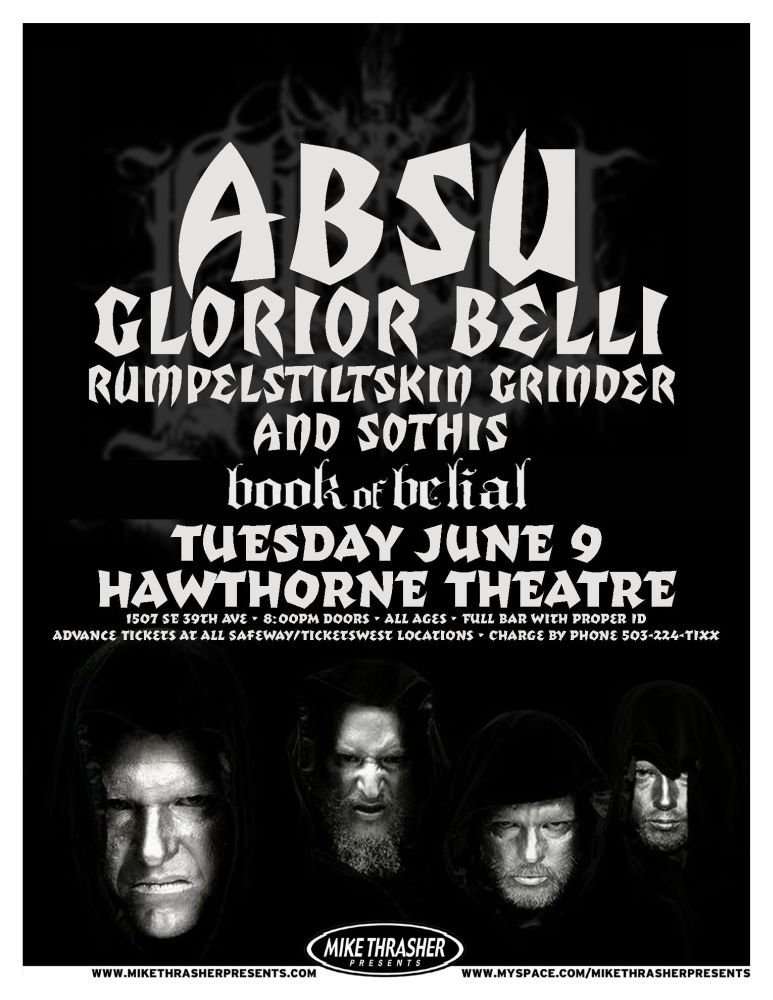 ABSU 2009 Gig POSTER Portland Oregon Concert