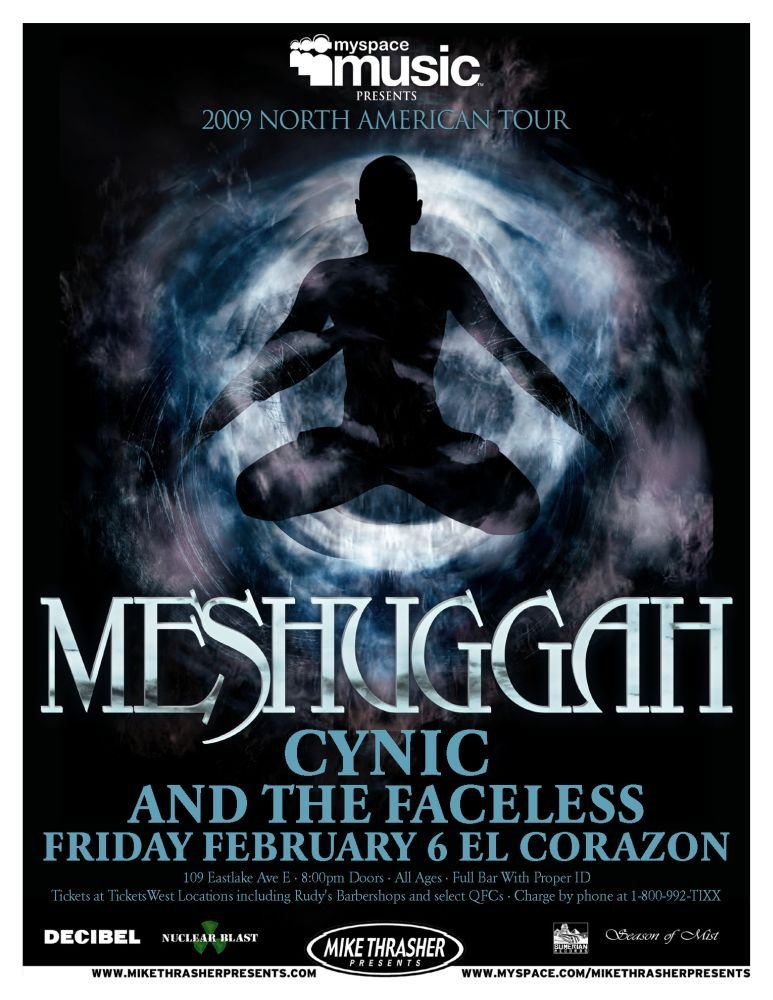 Image 0 of MESHUGGAH 2009 Gig POSTER Seattle Washington Concert