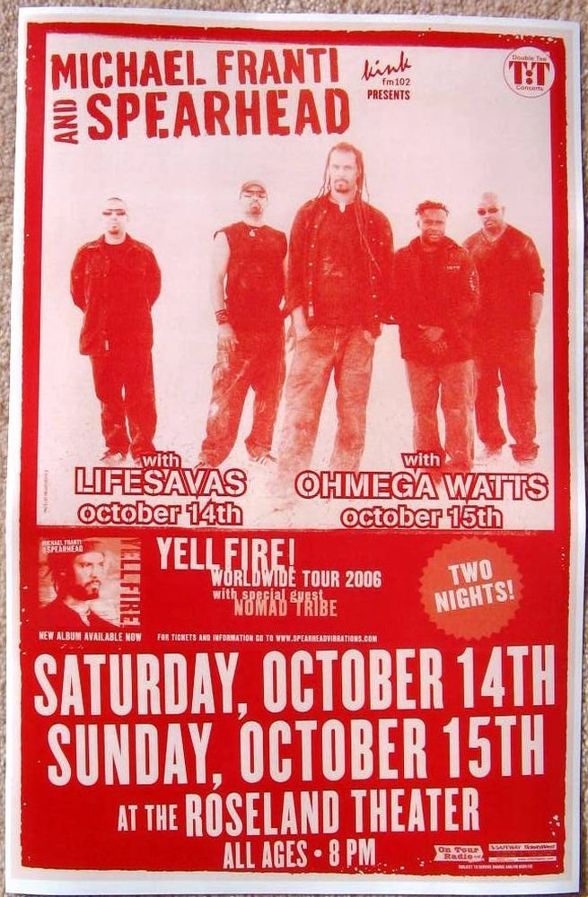 Image 0 of Spearhead MICHAEL FRANTI and SPEARHEAD Portland Oregon 2006 Gig Concert POSTER