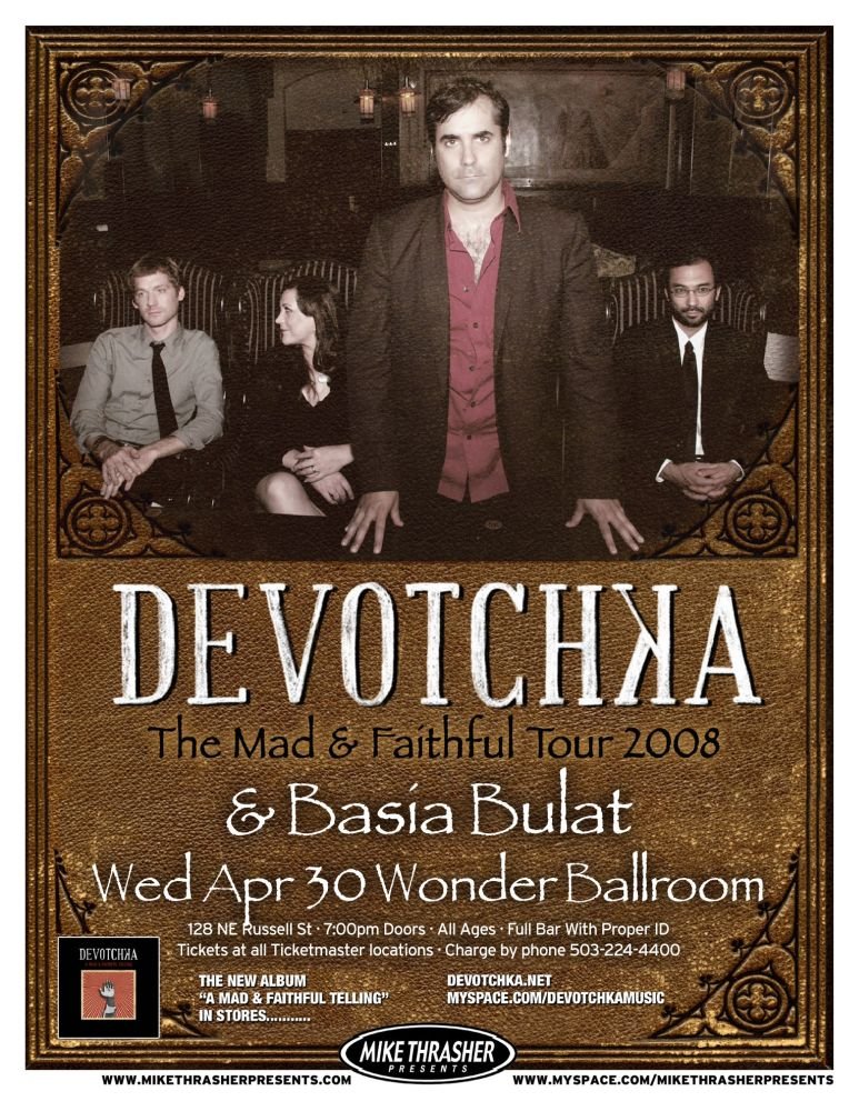 Image 0 of DEVOTCHKA Gig POSTER April 2008 Portland Oregon Concert 