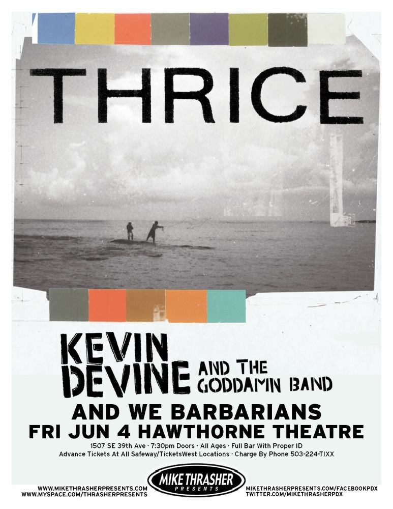 Image 0 of THRICE 2010 Gig POSTER Portland Oregon Concert 