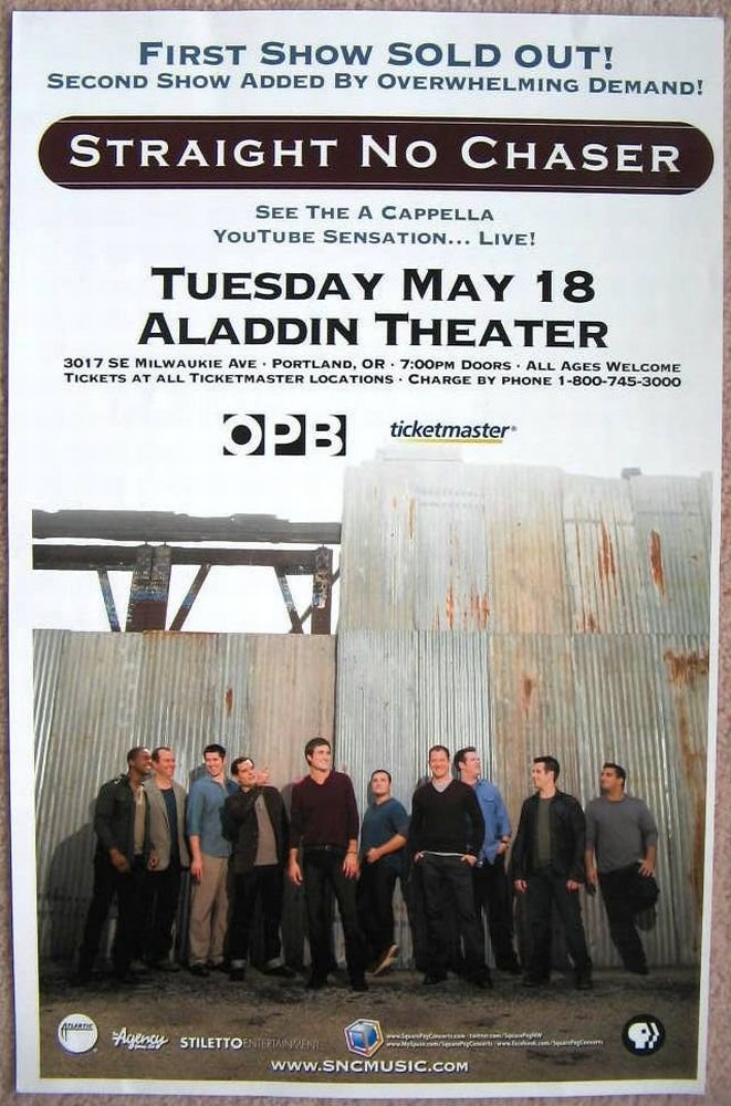 Image 0 of STRAIGHT NO CHASER 2010 Gig POSTER Portland Oregon Concert 