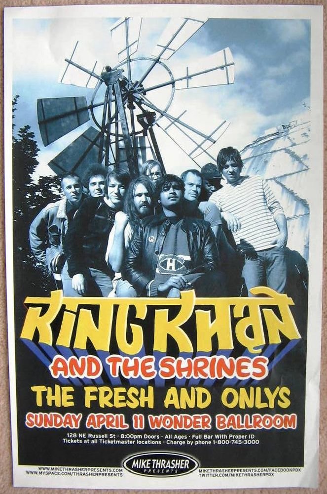 Image 0 of KING KHAN & THE SHRINES 2010 Gig POSTER Portland Oregon Concert 