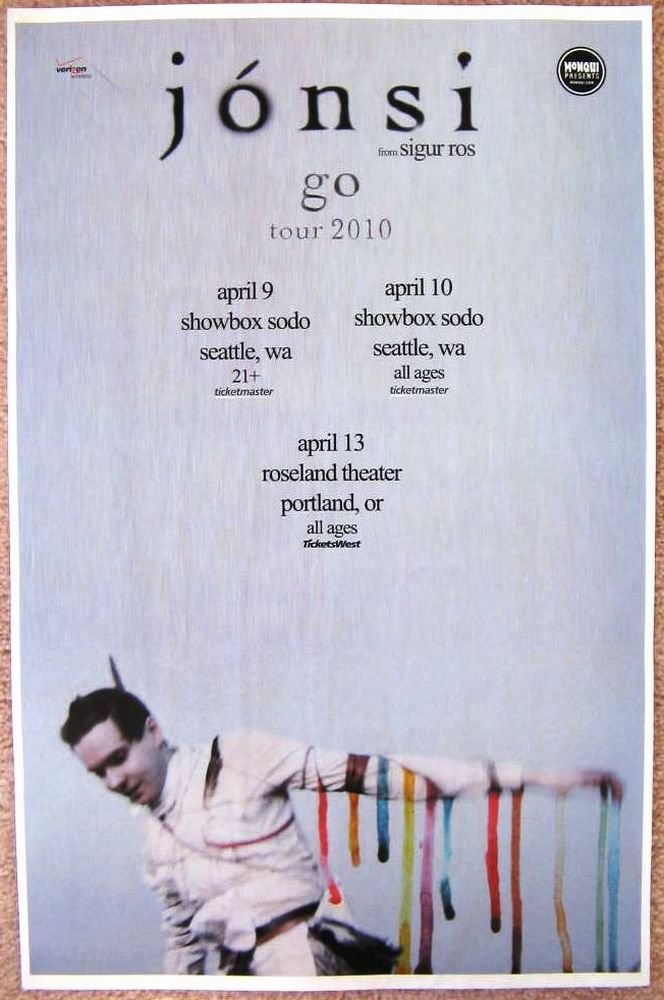 Image 0 of JONSI of SIGUR ROS 2010 Gig POSTER Portland Oregon Concert Version 2