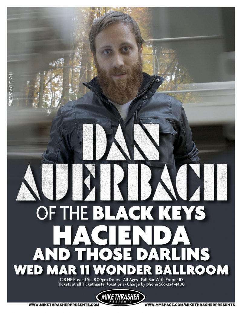 Image 0 of Auerbach DAN AUERBACH Black Keys 2009 POSTER Gig Portland Oregon Concert